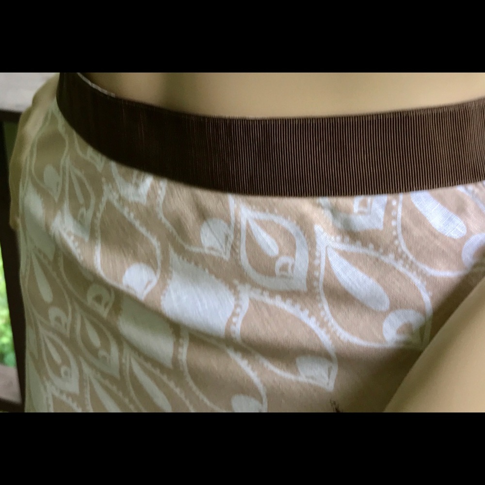 ▪️OLD NAVY▪️Retro Linen & Cotton Abstract Feather A-Line Skirt - Picture 3 of 6